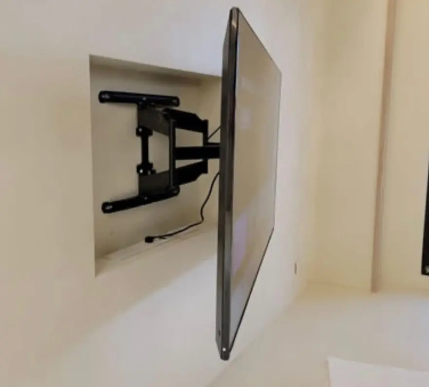Recessed box so the screen sits nearly flush.